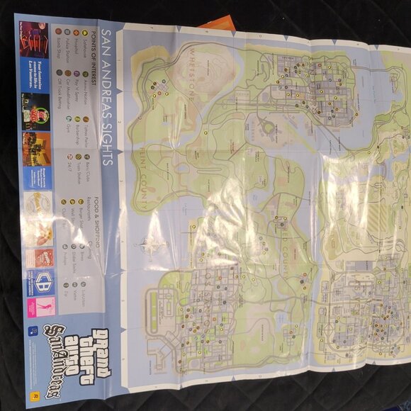 Grand Theft Auto San Andreas (PlayStation 2 PS2, 2004) Complete W/Map & Manual - Picture 5 of 7